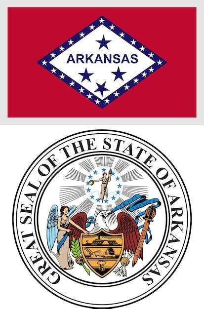 Premium Vector | Arkansas us state flag and coat of arm design