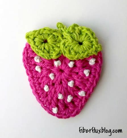 Fiber Flux: Free Crochet Pattern...Summer Strawberry Applique!