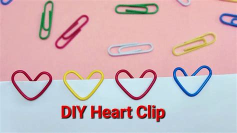 How to make Heart Paper Clip,Easy, diy heart shaped paper clip, - YouTube