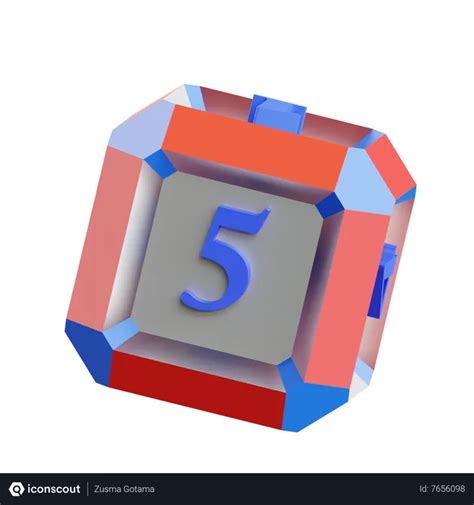 Free Dice Face 5 3D Icon download in PNG, OBJ or Blend format