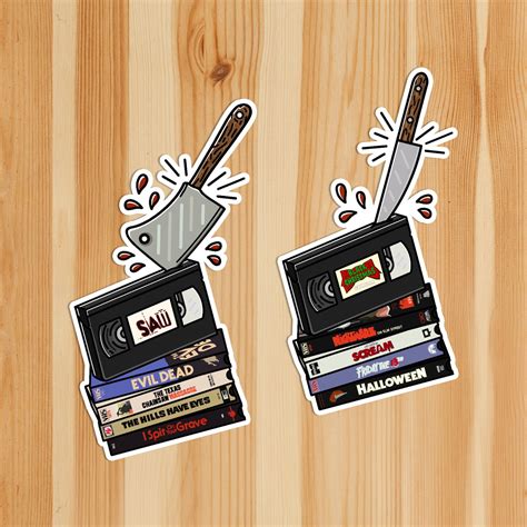 Horror Movie VHS Tapes Slasher Films Gory Movies Spooky Month Stickers - Etsy