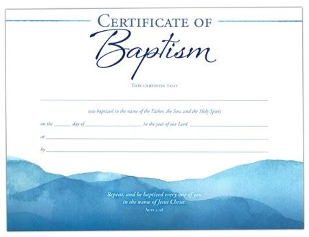 Certificate Of Baptism (Acts 2:38) 8.5 x 11 Certificates, 6 - Christianbook.com