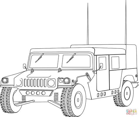 Military Hummer Humvee coloring page | Free Printable Coloring Pages