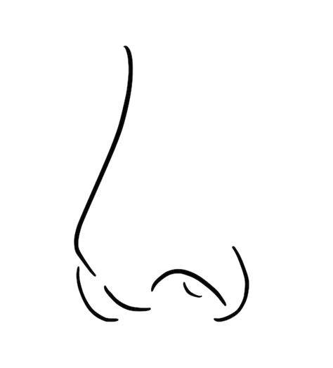 Premium Vector | Human nose human body part doodle linear cartoon coloring book