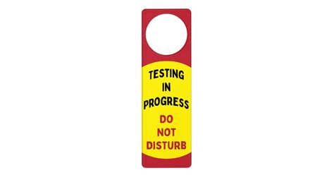 Testing In Progress Exam Warning Door Hanger | Zazzle.com