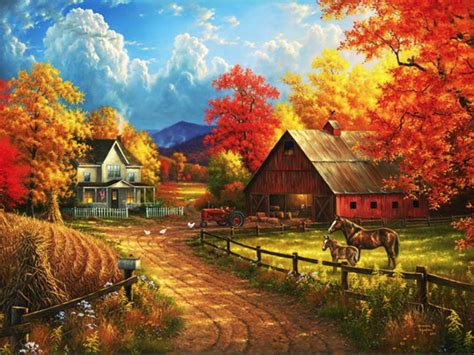 This is just the most beautiful Fall Farm Scene!I Country Blessings by Abraham Hunter. | Country ...