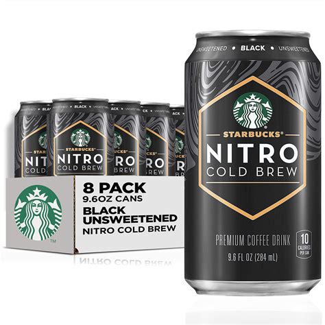 Buy Starbucks Nitro Cold Brew, Black Unsweetened, 9.6 fl oz Can (8 Pack) (Packaging May Vary ...