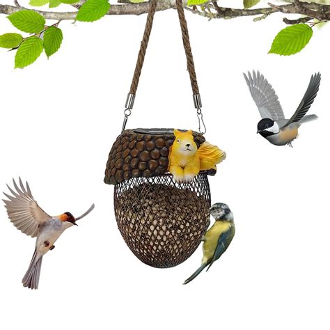 Yatlte Acorn Bird Feeder, Sturdy Squirrel Proof Outdoor Garden Hanging Wild Bird Feeders, for ...