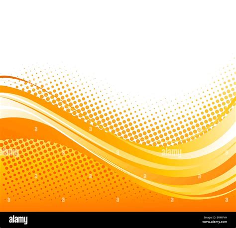 Vector Abstract orange color curved lines background with halftone. Template brochure design ...