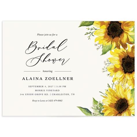 Rustic Sunflower Wedding Invitations