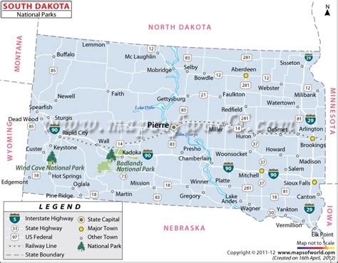 South Dakota National Parks Map