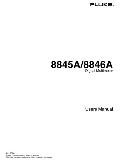 FLUKE 8845A USER MANUAL Pdf Download | ManualsLib