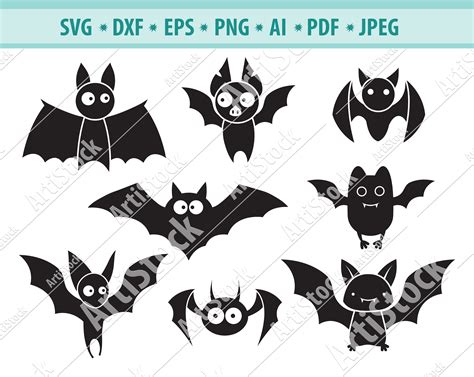 Papercraft Clip Art & Image Files Craft Supplies & Tools Png Bat SVG ...