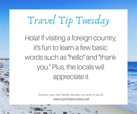 Travel Tip Tuesdays - MY VIRTUAL VACATIONS | Travel tips, Travel quotes inspirational, Travel advice