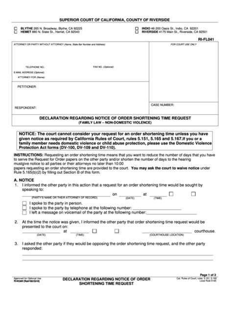 Top 8 Riverside County Court Forms And Templates free to download in PDF format