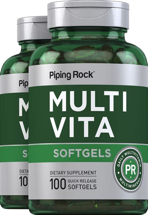 Multi-Vita (Multivitamin Mineral), 100 Softgels x 2 Bottles ...