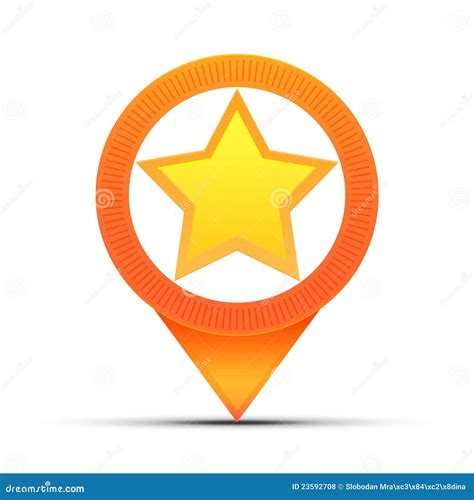 Star location map pin stock illustration. Illustration of direction - 23592708