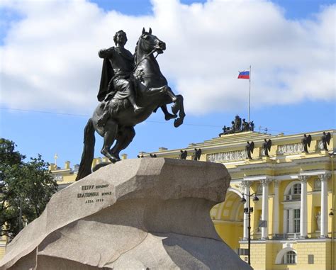 Equestrian statue of Peter the Great in Saint Petersburg Russia