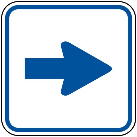 Directional Arrow Blue on White Sign PKE-13496 Directional