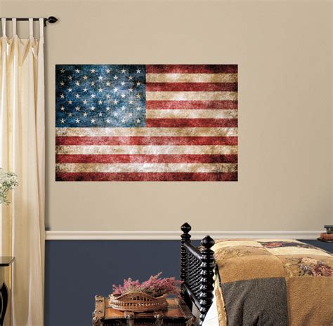 Vintage American Flag Peel and Stick Giant Wall Decals | WallDecals.com