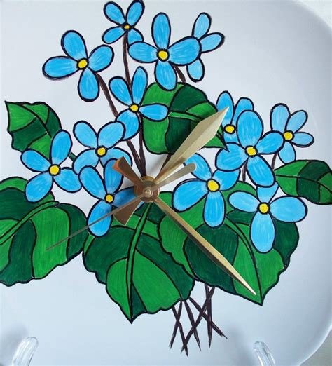 Wall Clock Hand Painted Floral Design Melamine Plate - Etsy Singapore