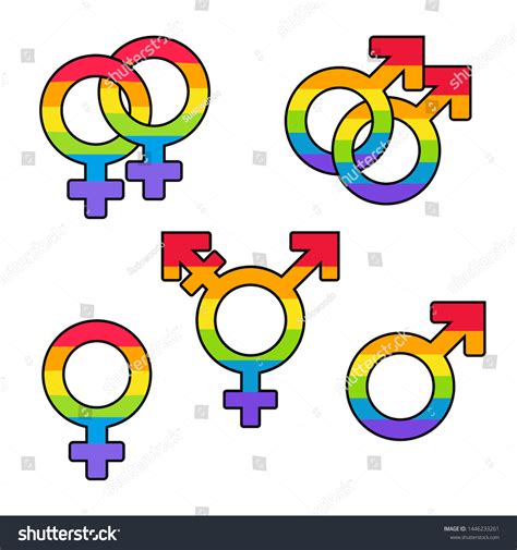 Gender Symbols Lgbt Pride Rainbow Flag Stock Vector (Royalty Free ...