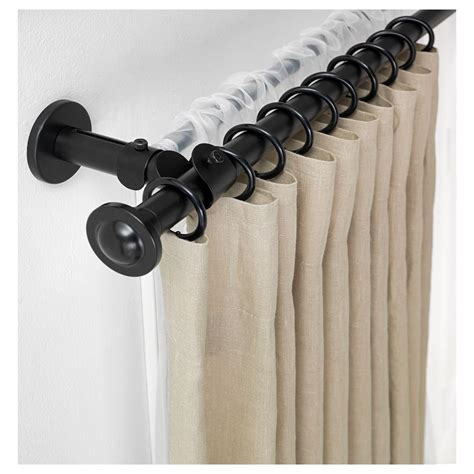 STORSLAGEN Double curtain rod set - black - IKEA | Cortinas dobles ...