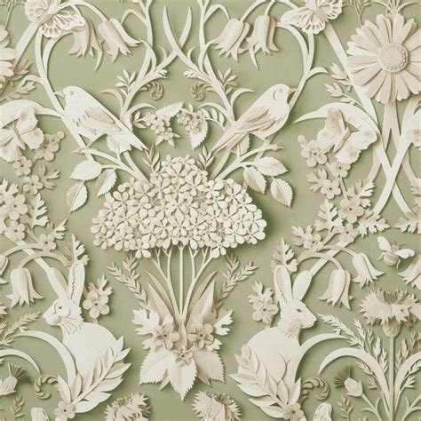 Floral Woodland Wallpaper | Sage Green Grey Navy | Bloomsbury Decor|