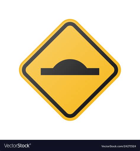 Glossy speed bump ahead sign Royalty Free Vector Image