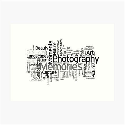 "Photography Word Art 5" Art Print by RobynCarter | Redbubble