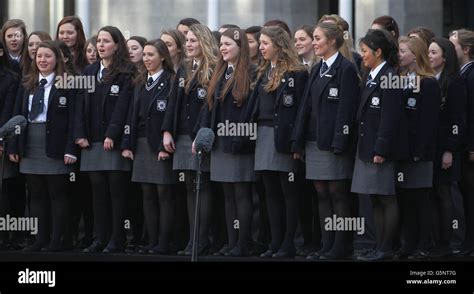 The choir from Methodist College Belfast sing hymns at Dublin Castle, as the country marked the ...