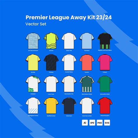 20 Premier League Away Jersey 23/24 With New Numbers and Lettering ...