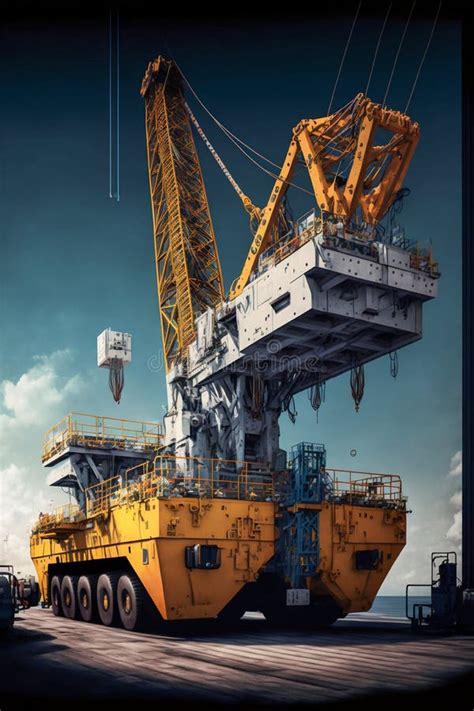 Deck Crane. Cargo Ship Crane Stock Illustration - Illustration of ...