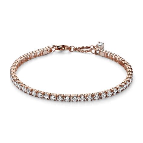 Pandora 14k Rose Gold-Plated Sparkling Tennis Bracelet - Pandora Jewellery from Gift and Wrap UK