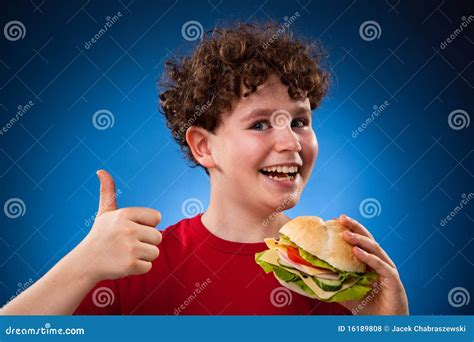 Kid Eating Healthy Sandwiches Stock Photo - Image of emotion, eating: 16189808