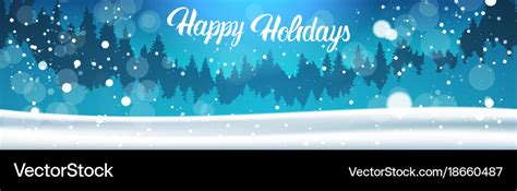 Happy holidays banner background winter forest Vector Image