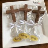 12 CROSS Large Floral Chocolate Lollipop Religious Candy Party Favors – Rosebud Chocolates