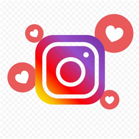 Square Instagram Logo With Like Heart Icons | Citypng