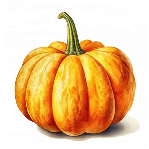 Premium AI Image | a drawing of a pumpkin with a green stem.