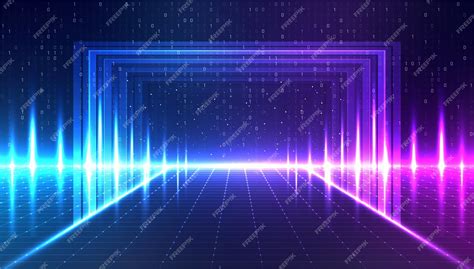 Premium Vector | Metaverse abstract background concept Perspective laser grid Future technology ...