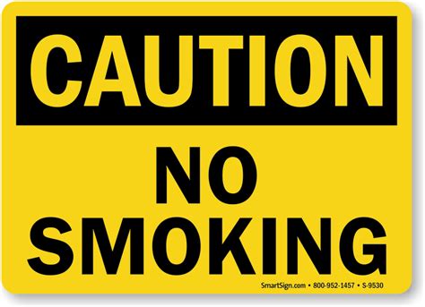 Caution No Smoking Sign