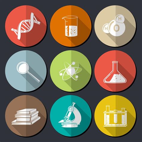 Science Symbols Flat 460804 Vector Art at Vecteezy