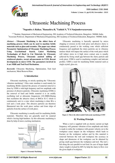 (PDF) Ultrasonic Machining Process