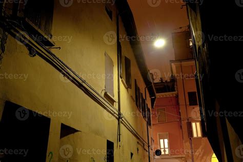 medieval street in Bologna at night 11850222 Stock Photo at Vecteezy