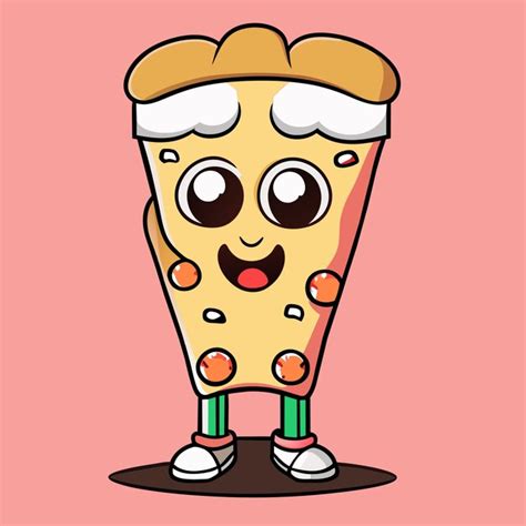 Premium Vector | Cute pizza slice wearing glasses with thumbs up cartoon vector icon illustration