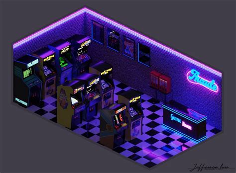 Arcade Room | Sala de arcade, Design de sala de jogo, Design isométrico