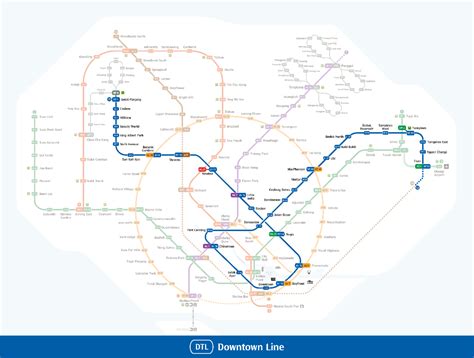 Downtown Line Map Singapore - MRT Map of Singapore