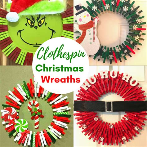 50+ Easy DIY Christmas Clothespin Wreath Ideas to Deck Your Doors This ...