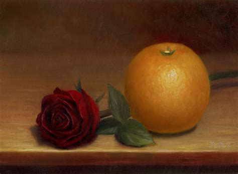 Rose paintings - Orange and Red | Daily Paintings