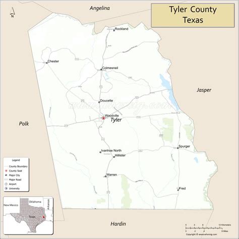 Map of Tyler County, Texas - Thong Thai Real